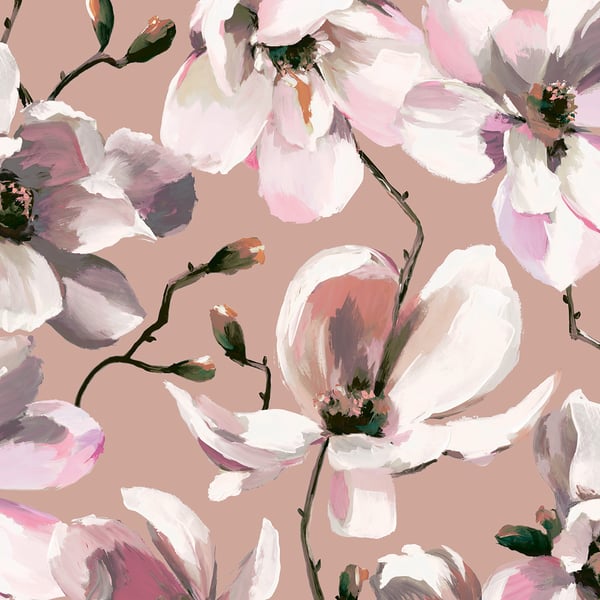 Galerie Wallpaper Product code: 47465 - Flora Wallpaper Collection - Brown, White, Rose Colours -  
