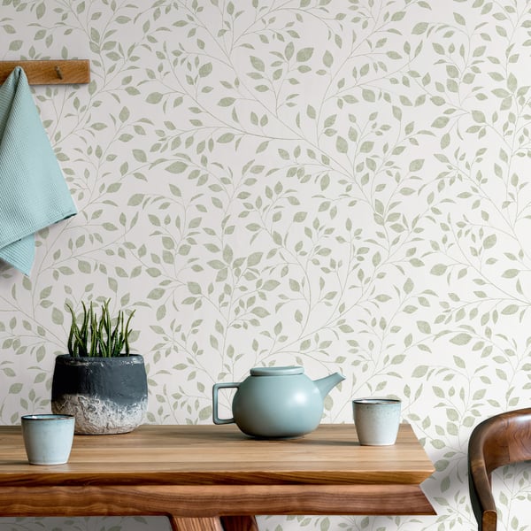 Galerie Wallpaper Product code: 88947_2 - Summer Breeze Wallpaper Collection - White, Green Colours -  
