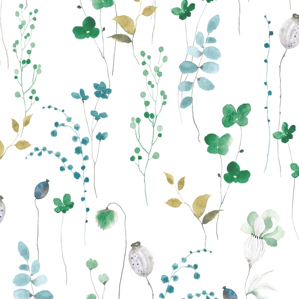 Galerie Wallpaper Product code: 88966 - Summer Breeze Wallpaper Collection - White, Green Colours -  