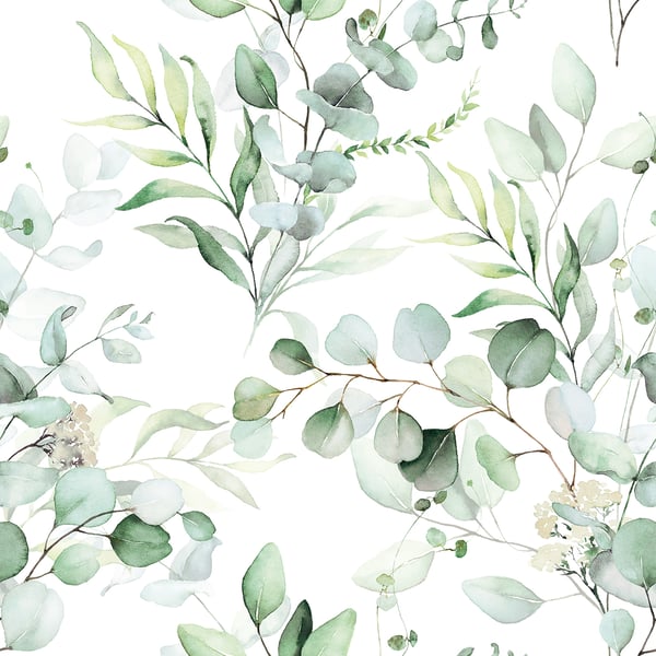 Galerie Wallpaper Product code: 88974 - Summer Breeze Wallpaper Collection - White, Green Colours -  