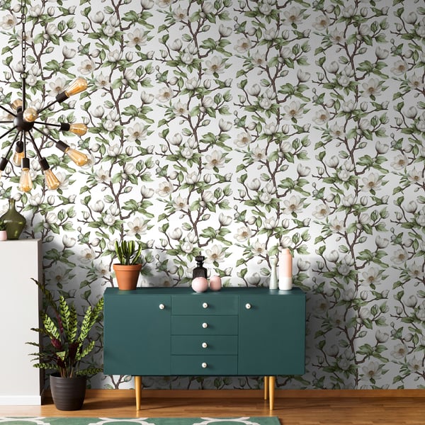 Galerie Wallpaper Product code: 89038_2 - Summer Breeze Wallpaper Collection - White, Green Colours -  