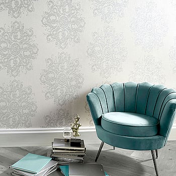 Galerie Wallcoverings Product Code 10154-31 - ELLE Decoration Wallpaper Collection - Cream Light Silver Colours -  