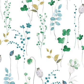 Galerie Wallcoverings Product Code 88966 - Summer Breeze Wallpaper Collection - White, Green Colours -  