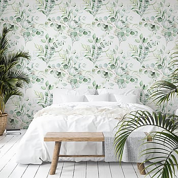 Galerie Wallcoverings Product Code 88974 - Summer Breeze Wallpaper Collection - White, Green Colours -  