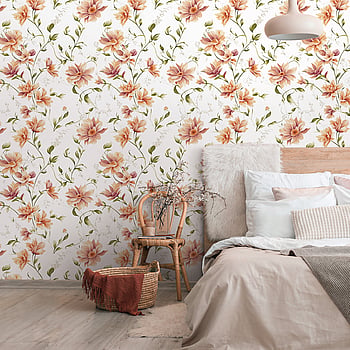 Galerie Wallcoverings Product Code 89023 - Summer Breeze Wallpaper Collection - White, Orange Colours -  