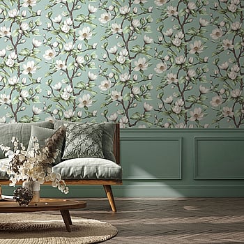 Galerie Wallcoverings Product Code 89037 - Summer Breeze Wallpaper Collection - Green, White Colours -  