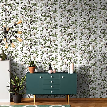 Galerie Wallcoverings Product Code 89038 - Summer Breeze Wallpaper Collection - White, Green Colours -  