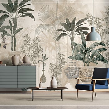 Galerie Wallcoverings Product Code BB30198 - Bombay Design Wallpaper Collection - Beige, Green Colours -  