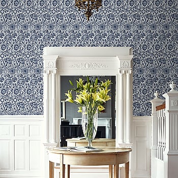 Galerie Wallcoverings Product Code ET12502 - Arts and Crafts Wallpaper Collection - Blue White Colours -  